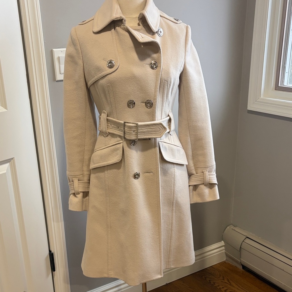Karen Millen Elegant Cream CF042 Stone Coat